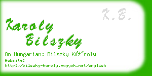 karoly bilszky business card